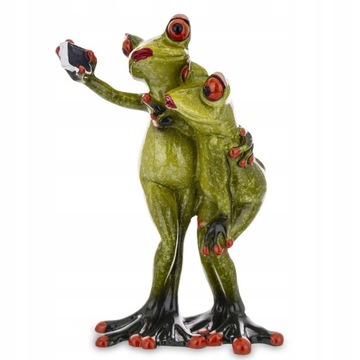 Figurka dekoracyjna żaba para robiąca sobie selfie 15,5x11x7 162133