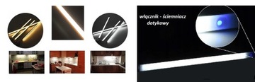 OSWIETLENIE COB LED PODSZAFKOWE LISTWA 120CM DOTYK