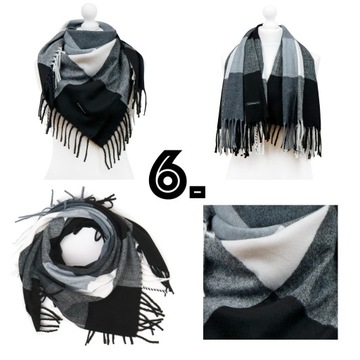 БОЛЬШОЙ КАШЕМИРОВЫЙ ШАРФ, КЛЕТКА, ТЕПЛЫЕ ЦВЕТА