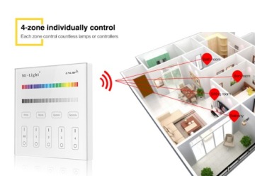 КОНТРОЛЛЕР СВЕТОДИОДНОЙ НАСТЕННОЙ ПАНЕЛИ RGB-CCT MILIGHT T4