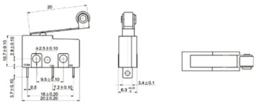 Микровыключатель с роликовым рычагом Микровыключатель