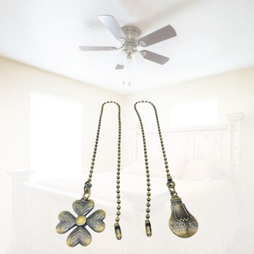 Удлинительная цепочка для вентилятора с украшением в виде шариков. Коричневый потолочный вентилятор