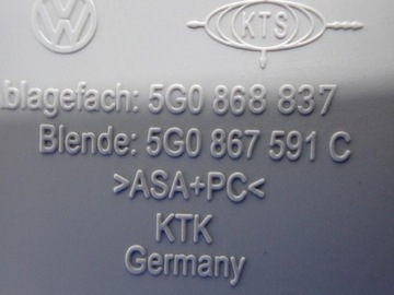 LAMPA INTERIÉR KABINY SKŘÍŇKA 5G0868837 5G0867591C VW GOLF VII 7 17R