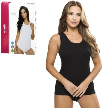 EMILI koszulka szer.ram. bawełna SARA czarna S