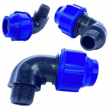 Колено PE fi 25 Колено ТРУБА ТРУБА 3/4 MZ 90 градусов