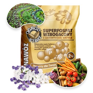 NAWÓZ FOSFOROWY UNIWERSALNY WZBOGACONY GRANULOWANY SUPERFOSFAT AMPOL 2KG