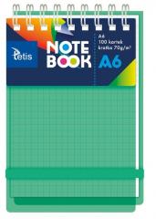 KOŁONOTATNIK A6/100K KRATKA PP ZIELONY