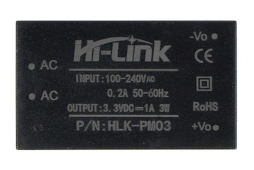 Блок питания Hi-Link HLK-PM03 100–240 В переменного тока / 3,3 В постоянного тока, 1 А