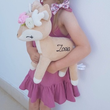 Плюшевый олень с цветами - большой - Мелоотка