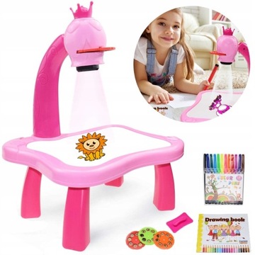 ПРОЕКТОР ПРОЕКТОРНАЯ ДОСКА СТОЛ ДЛЯ ОБУЧЕНИЯ РИСОВАНИЮ 24 СЛАЙДА БЕСПЛАТНЫЕ МАРКЕРЫ