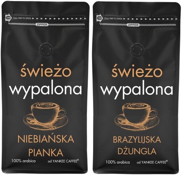 Kawa ziarnista Świeżo Palona Zestaw 2x1kg 100% Arabica Arabika Z PALARNI