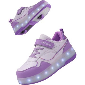 NOWY SWIECACE BUTOROLKI BUTY Z ROLKAMI LED ROLKI WROTKI R.29-40