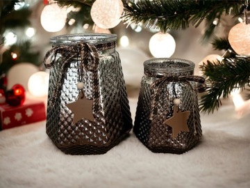 КОРИЧНЕВАЯ СТЕКЛЯННАЯ КРЫШКА, РОЖДЕСТВЕНСКОЕ УКРАШЕНИЕ, 18 СМ