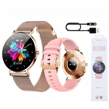 Smartwatch zegarek DAMSKI ZŁOTY Manta Alexa