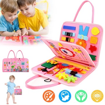 SENSORYCZNA KSIĄŻKA 3D ZABAWKA DLA MAŁYCH DZIECI MONTESSORI
