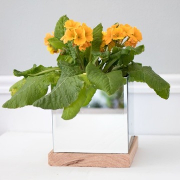 ЗЕРКАЛО СТЕКЛЯННЫЙ цветочный горшок ВАЗА 12 см