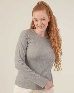 Серая женская ФУТБОЛКА С ДЛИННЫМ РУКАВОМ, XXL