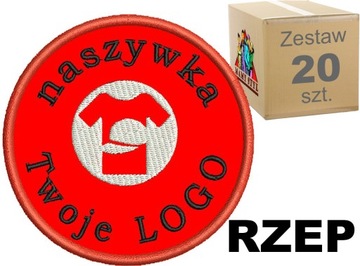 Naszywka z własnym LOGO grafiką z RZEPEM 20 szt