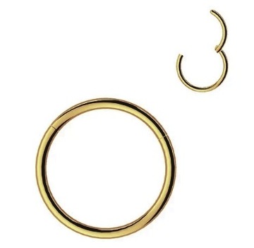 Kolczyk segmentowe złoty kółko septum nosa clicker hoop helix 0.8/6mm