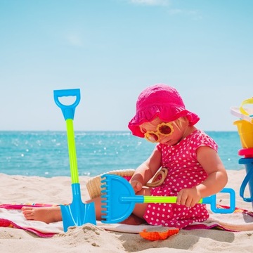 БОЛЬШАЯ ЛОПАТА И ГРАБЛИ ДЛЯ ПЛЯЖА ПЕСОЧНИЦА 44 СМ НАБОР ДЛЯ ДЕТЕЙ