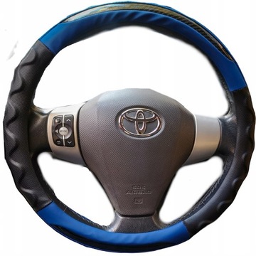 POKROWIEC NA KIEROWNICE NIEBIESKI CARBON TUNING