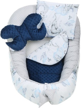 НАБОР ДЕТСКОГО КОКОНА NEST MINKY PIECE XXL BABYMAM, 7 ЭЛЕМЕНТОВ.