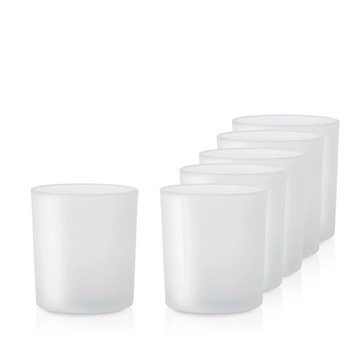 Pojemnik szklany na świece 70826 biała satyna 365 ml kpl. 6 szt.
