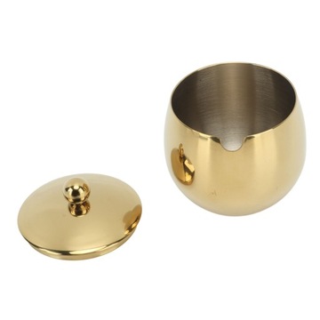 Большая сахарница из нержавеющей стали с банкой.