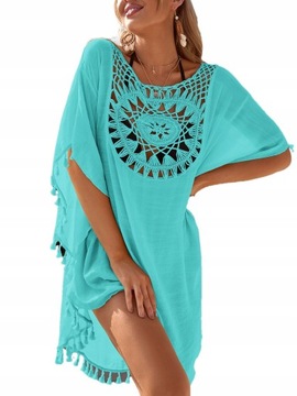 TUNIKA BOHO NA PLAŻĘ ZWIEWNA LUŹNA NARZUTKA PAREO