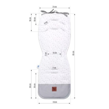 Двусторонний вкладыш для коляски Колибри с серым бархатом.