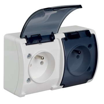 GNIAZDO HERMETYCZNE PODWÓJNE NATYNKOWE DYMNA IP44