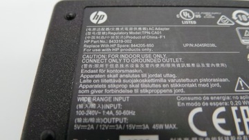 Оригинальный блок питания HP USB-C 45 Вт, 5 В/12 В/15 В, 3 А FV