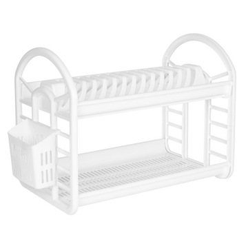 DWUPOZIOMOWA SUSZARKA DO NACZYŃ OCIEKACZ NA SZTUĆCE BIAŁA