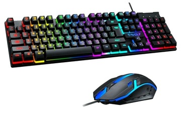 ИГРОВАЯ КЛАВИАТУРА СО СВЕТОДИОДНОЙ ПОДСВЕТКОЙ МЫШЬ НАБОР МЫШИ