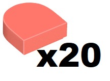 LEGO 24246 Tile 1x1 MOD Koralowy 20 szt. NOWY