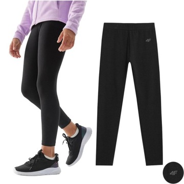 LEGGINSY DZIEWCZĘCE 4F GETRY LEGINSY BAWEŁNA 128