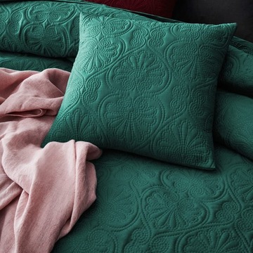 Pikowana Narzuta na Łóżko Kanapę Sofę Leila Zielona 240 x 260 Duża XXL Grub