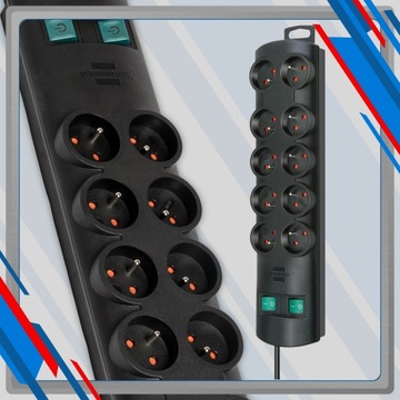 РАЗЪЕМ С ЗАЩИТОЙ 10 РОЗЕТОК