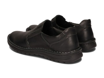Mokasyny Buty Męskie Skóra Naturalna Szerokie Eleganckie 515 Czarny 46