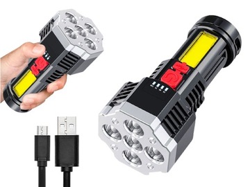 LATARKA AKUMULATOROWA SZPERACZ USB 5LED OSL + COB