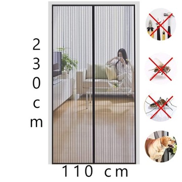 MOSKITIERA MAGNETYCZNA NA DRZWI 110x230cm *SAMOPRZYLEPNA*