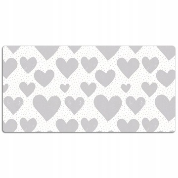 Mata Pod Klawiaturę - Ochrona Biurka - Szare Serca Deskmat 120x60 cm