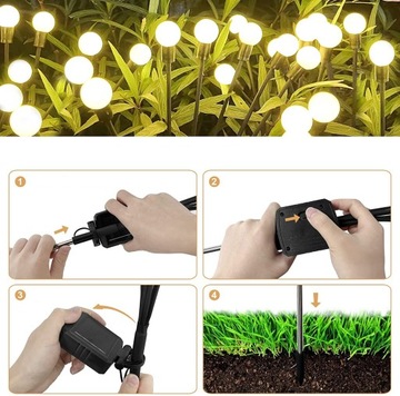 2 СОЛНЕЧНЫХ САДОВЫХ ЛАМПЫ FIREFLY SWING BALL 10 LED С ДАТЧИКОМ