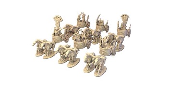 Skeleton Chariots, Tomb Kings Army, Warmaster 10 mm
