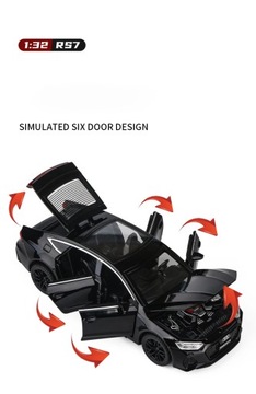 Модель игрушечного автомобиля Audi RS7 Sportback из сплава 1:32, литая под давлением, с металлическим звуком