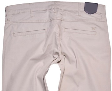 WRANGLER spodnie BEIGE tapere SHENNAN CHINO W27 L3