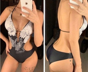 Strój kąpielowy kostium wiązany monokini L (S096)