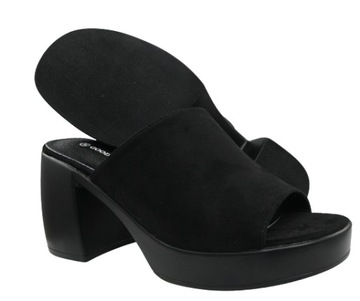 GOODIN GD FL 1632 ТАПОЧКИ ЖЕНСКИЕ НА ПЛАТФОРМЕ ЧЕРНЫЕ ЗАМШЕВЫЕ размер 39