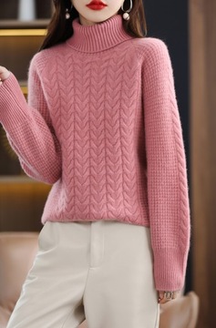Nowy 100% Damski Sweter Z Czystego Kaszmiru Sweter Z Golfem