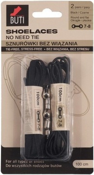 BUTI Shoelaces Šnúrky do topánok (100cm) - Black 2 páry